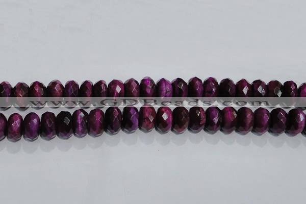 CTE984 15.5 inches 12*16mm faceted rondelle dyed red tiger eye beads