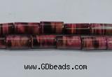 CTE988 15.5 inches 6*12mm tube dyed red tiger eye beads wholesale