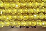 CTG1002 15.5 inches 2mm faceted round tiny yellow agate beads