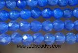 CTG1006 15.5 inches 2mm faceted round tiny blue agate beads