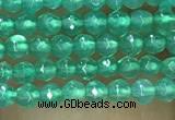 CTG1007 15.5 inches 2mm faceted round tiny green agate beads