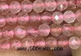 CTG1019 15.5 inches 2mm faceted round tiny strawberry quartz beads