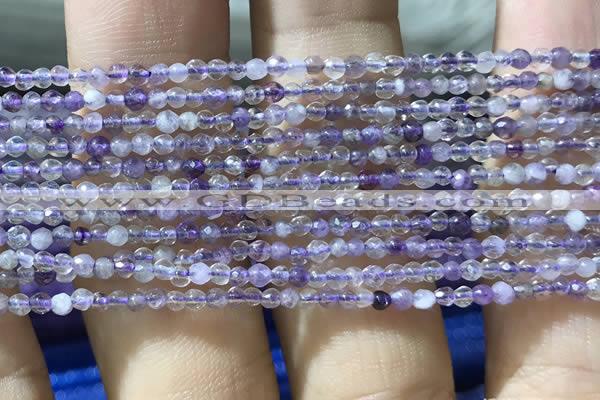 CTG1024 15.5 inches 2mm faceted round tiny purple fluorite beads