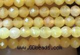 CTG1035 15.5 inches 2mm faceted round tiny yellow jade beads