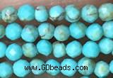 CTG1056 15.5 inches 2mm faceted round tiny turquoise beads