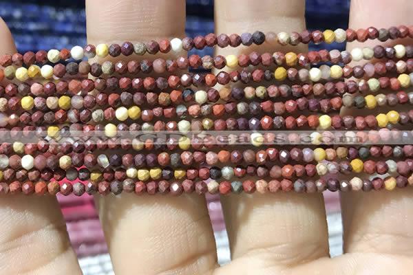 CTG1062 15.5 inches 2mm faceted round tiny mookaite beads