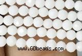 CTG1087 15.5 inches 2mm faceted round tiny white porcelain beads