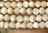 CTG1089 15.5 inches 2mm faceted round tiny mother of pearl beads