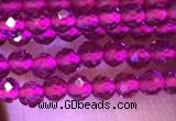 CTG1095 15.5 inches 2mm faceted round tiny quartz glass beads