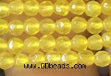 CTG1112 15.5 inches 3mm faceted round tiny yellow agate beads