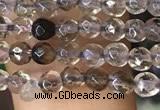 CTG1127 15.5 inches 3mm faceted round tiny smoky quartz beads