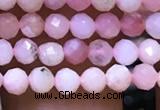 CTG1135 15.5 inches 3mm faceted round tiny pink opal beads