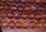 CTG1139 15.5 inches 3mm faceted round tiny orange garnet beads