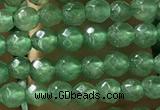 CTG1155 15.5 inches 3mm faceted round tiny green aventurine beads