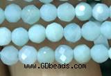 CTG1165 15.5 inches 3mm faceted round tiny amazonite beads