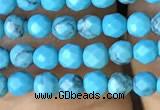 CTG1171 15.5 inches 3mm faceted round tiny turquoise beads