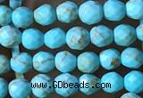 CTG1172 15.5 inches 3mm faceted round tiny turquoise beads