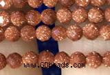 CTG1190 15.5 inches 3mm faceted round goldstone beads wholesale