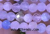 CTG1206 15.5 inches 4mm faceted round tiny morganite beads