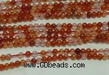 CTG123 15.5 inches 2mm round grade A tiny red agate beads wholesale