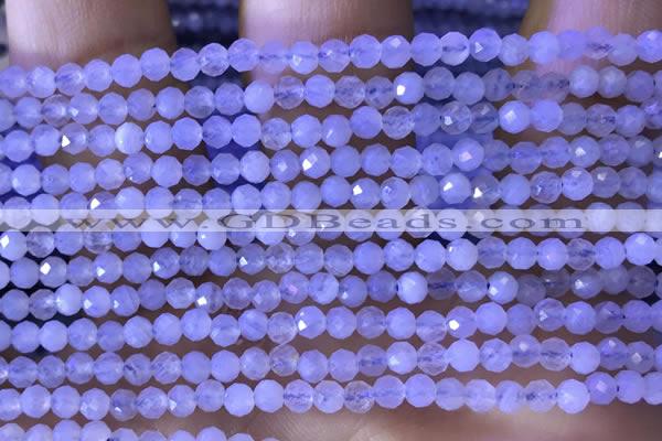 CTG1304 15.5 inches 3mm faceted round blue lace agate beads wholesale