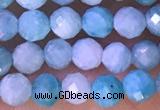 CTG1309 15.5 inches 4mm faceted round amazonite beads wholesale