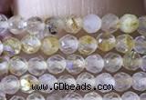 CTG1360 15.5 inches 2mm faceted round golden rutilated quartz beads