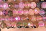 CTG1384 15.5 inches 2mm faceted round tiny tourmaline beads