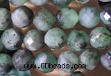 CTG1389 15.5 inches 4mm faceted round tiny emerald beads