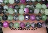 CTG1427 15.5 inches 2mm faceted round ruby zoisite beads