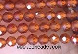 CTG1438 15.5 inches 2mm faceted round orange garnet beads wholesale