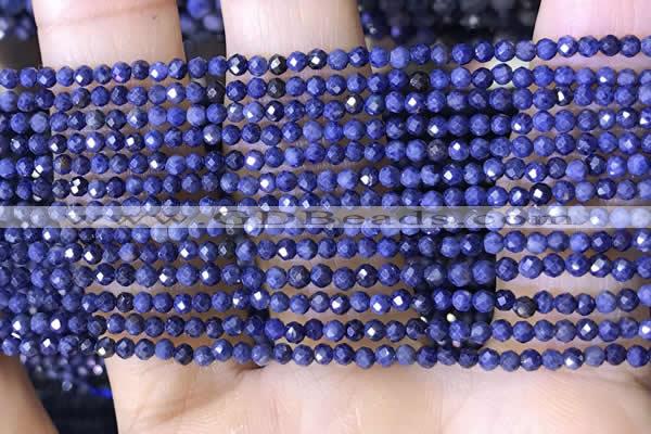 CTG1448 15.5 inches 2mm faceted round sapphire beads wholesale