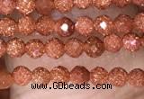 CTG1451 15.5 inches 2mm faceted round goldstone beads wholesale