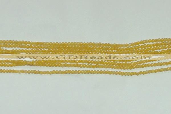 CTG148 15.5 inches 3mm round tiny yellow jade beads wholesale