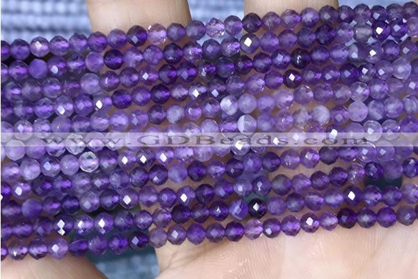 CTG1484 15.5 inches 3mm faceted round amethyst gemstone beads