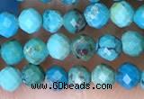 CTG1498 15.5 inches 3mm faceted round turquoise beads wholesale