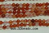 CTG153 15.5 inches 3mm round grade A tiny red agate beads wholesale