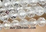 CTG1530 15.5 inches 4mm faceted round white crystal beads wholesale