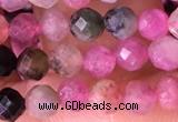 CTG1543 15.5 inches 4mm faceted round tourmaline beads wholesale