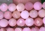 CTG1545 15.5 inches 4mm faceted round pink opal beads wholesale