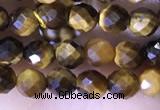 CTG1559 15.5 inches 4mm faceted round yellow tiger eye beads