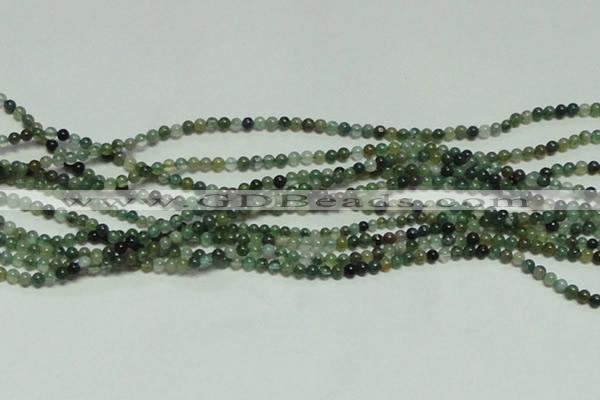 CTG156 15.5 inches 3mm round tiny moss agate beads wholesale