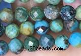 CTG1561 15.5 inches 4mm faceted round turquoise beads wholesale