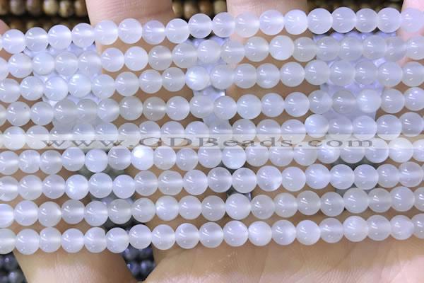 CTG1581 15.5 inches 4mm round white moonstone beads wholesale