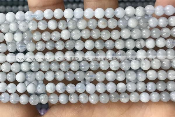 CTG1592 15.5 inches 4mm round aquamarine gemstone beads wholesale