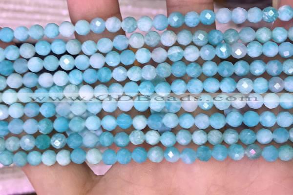 CTG1610 15.5 inches 5mm faceted round tiny amazonite beads