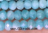 CTG1611 15.5 inches 3*4mm faceted rondelle tiny amazonite beads