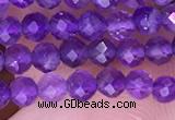 CTG1624 15.5 inches 3mm faceted round tiny amethyst beads