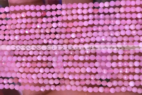 CTG1634 15.5 inches 2.5mm faceted round tiny pink opal beads