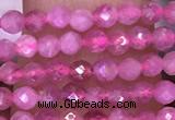 CTG1639 15.5 inches 2.5mm faceted round tiny pink tourmaline beads